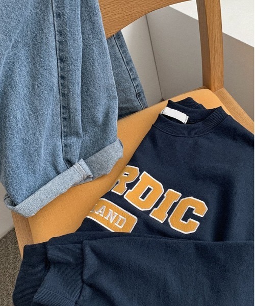 HOTPING（ホッピン）の「NORDICレタリングルーズスウェット（スウェット・レディース・ライトグレー/ネイビー/グレー/ブラック・FREE）」の13枚目の写真