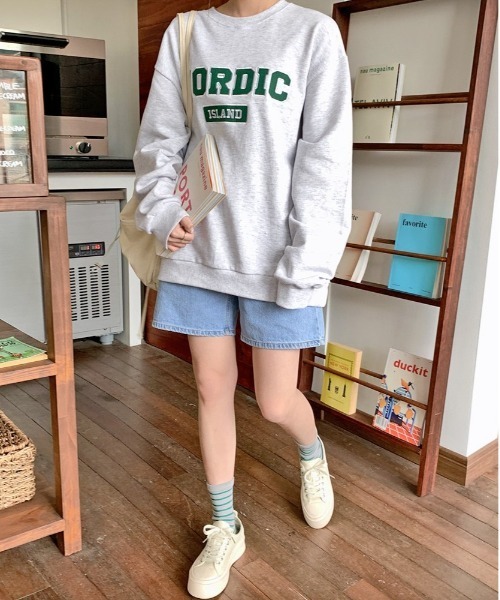 HOTPING（ホッピン）の「NORDICレタリングルーズスウェット（スウェット・レディース・ライトグレー/ネイビー/グレー/ブラック・FREE）」の8枚目の写真