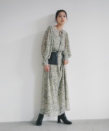 kaene | ボリュームスリーブプリントワンピース【daily collection】(ワンピース)