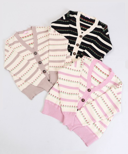 WC(ダブル シー)の「WC/チューリップ柄カーディガン(カーディガン/ボレロ・レディース・ブラック/ベージュ/ピンク・FREE)」の8枚目の写真