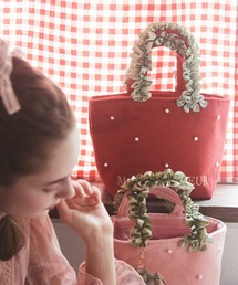 Maison de FLEUR | イチゴフリルハンドルトートバッグ(トートバッグ)