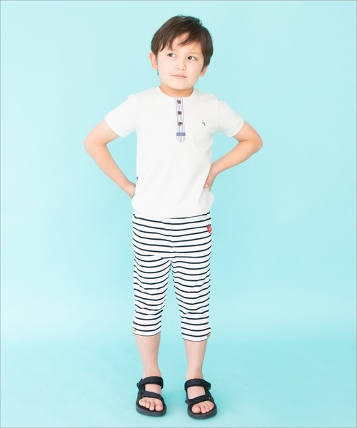 RAGMART(ラグマート)の「7分丈パンツ カットソー ボーダー(その他パンツ・キッズ・グレー/ベージュ/イエロー/ブラック×ホワイト・110cm/120cm/130cm/100cm)」の7枚目の写真