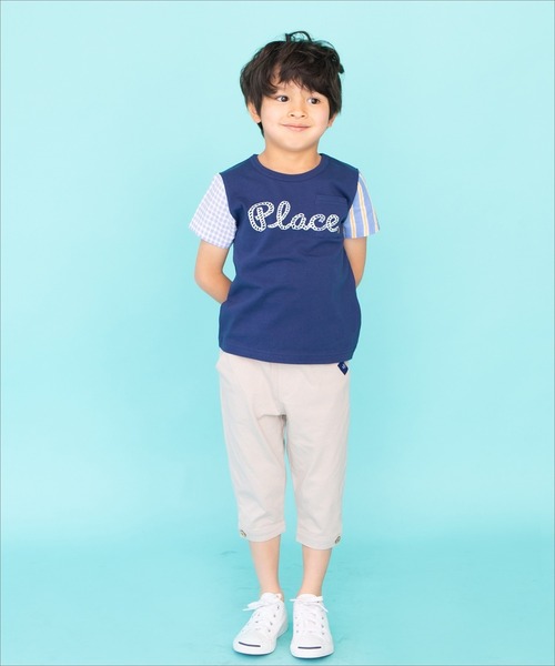 RAGMART(ラグマート)の「7分丈パンツ カットソー ボーダー(その他パンツ・キッズ・グレー/ベージュ/イエロー/ブラック×ホワイト・110cm/120cm/130cm/100cm)」の9枚目の写真