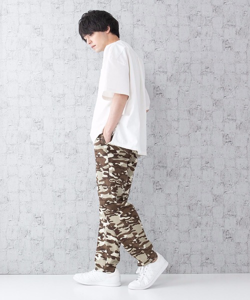 Blue Standard (ブルースタンダード)の「【BLUE STANDARD】シェフパンツ ワイドパンツ バギーパンツ カモフラージュ デニム(その他パンツ・メンズ・ブラック/ベージュ/ブラウン/ブルー/ブルー系その他/ライトベージュ・MEDIUM/LARGE/X-LARGE)」の14枚目の写真