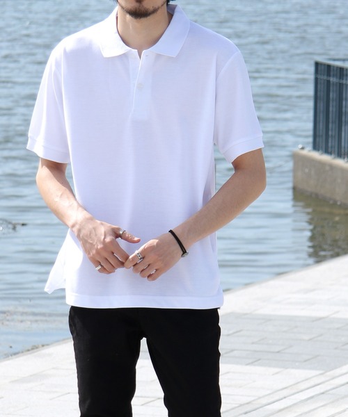 ZIP FIVE（ジップファイブ）の「【ZIP FIVE】UVカット 汗ジミ防止 高密度 鹿の子 レギュラー ポロシャツ【SMALL～XX-LARGEまでサイズ展開アリ】（ポロシャツ・メンズ・ブルー/ホワイト系/ホワイト系1/グレー系/ネイビー系2/ネイビー系3/ネイビー系1/ネイビー系/ホワイト/チャコール/ブラック/ブラック系2/ブラック系1/ブラック系/ネイビー/ブラック系3/グリーン/ワイン・XX-LARGE/SMALL/X-LARGE/MEDIUM/LARGE）」の2枚目の写真