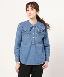 Levi's×GANNI デニムフリルブラウス リーバイス×ガニー、“フリル襟”デニムジャケットやイエロー
