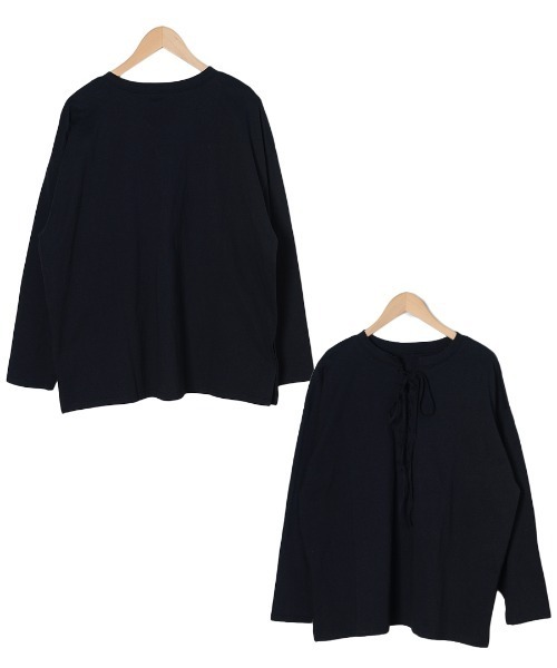 shopnikoniko(ショップニコニコ)の「2wayレースアップトップス(Tシャツ/カットソー・レディース・ブラック/オフホワイト/グリーン/ライトベージュ・フリー)」の20枚目の写真
