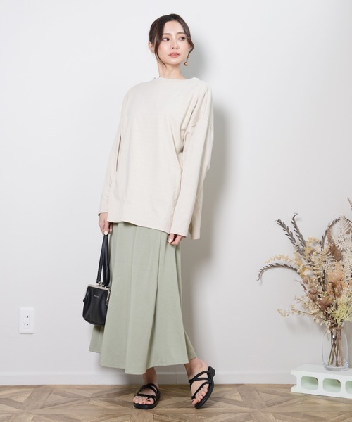 shopnikoniko(ショップニコニコ)の「2wayレースアップトップス(Tシャツ/カットソー・レディース・ブラック/オフホワイト/グリーン/ライトベージュ・フリー)」の6枚目の写真