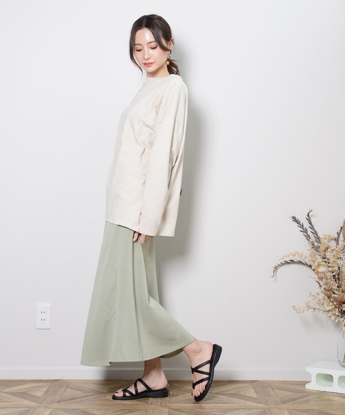shopnikoniko(ショップニコニコ)の「2wayレースアップトップス(Tシャツ/カットソー・レディース・ブラック/オフホワイト/グリーン/ライトベージュ・フリー)」の9枚目の写真