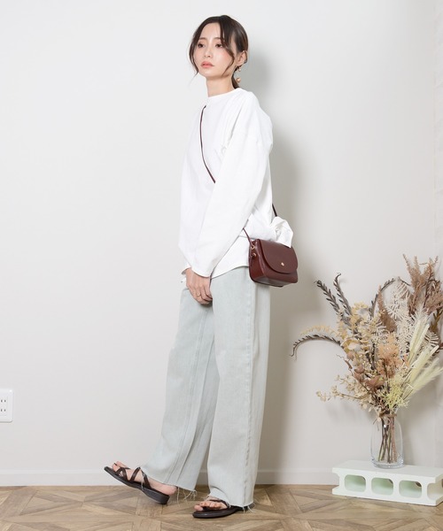 shopnikoniko(ショップニコニコ)の「2wayレースアップトップス(Tシャツ/カットソー・レディース・ブラック/オフホワイト/グリーン/ライトベージュ・フリー)」の18枚目の写真