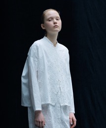 mizuiroind | フロントレーススタンドカラーワイドシャツ(シャツ/ブラウス)