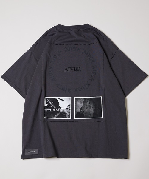 AIVER（アイバー）の「AIVER　カットオフパッチシルケットS/SビッグTEE（Tシャツ/カットソー・メンズ・チャコールグレー/ブラック/ナチュラル・MEDIUM/LARGE）」の7枚目の写真