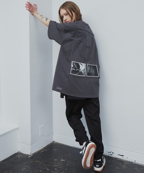 AIVER（アイバー）の「AIVER　カットオフパッチシルケットS/SビッグTEE（Tシャツ/カットソー・メンズ・チャコールグレー/ブラック/ナチュラル・MEDIUM/LARGE）」の14枚目の写真