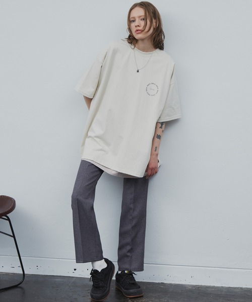 AIVER（アイバー）の「AIVER　カットオフパッチシルケットS/SビッグTEE（Tシャツ/カットソー・メンズ・チャコールグレー/ブラック/ナチュラル・MEDIUM/LARGE）」の6枚目の写真