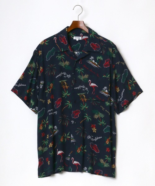 MARUKAWA(マルカワ)の「レーヨン 総柄 無地 オープンカラーアロハシャツ/リゾートシャツ(シャツ/ブラウス・メンズ・ブラック/ベージュ/カーキ/ブルー/その他/その他1/ホワイト系その他/ブラック系その他2/ベージュ系その他/ブルー系その他/グレー系その他/ブルー系その他2/ブラック系その他/ホワイト系その他2・LL/M/L/S)」の13枚目の写真