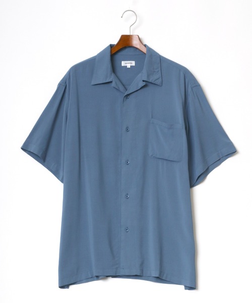 MARUKAWA(マルカワ)の「レーヨン 総柄 無地 オープンカラーアロハシャツ/リゾートシャツ(シャツ/ブラウス・メンズ・ブラック/ベージュ/カーキ/ブルー/その他/その他1/ホワイト系その他/ブラック系その他2/ベージュ系その他/ブルー系その他/グレー系その他/ブルー系その他2/ブラック系その他/ホワイト系その他2・LL/M/L/S)」の12枚目の写真