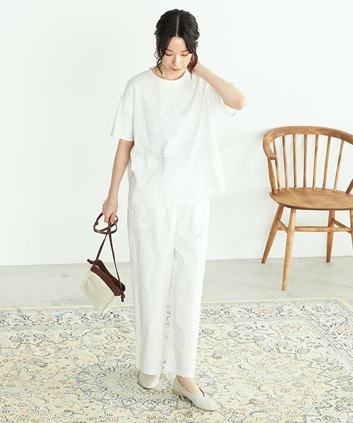 ONIGIRI（オニギリ）の「スリット　ワイドパンツ（その他パンツ・レディース・ホワイト/ベージュ・SMALL/MEDIUM/LARGE）」の3枚目の写真