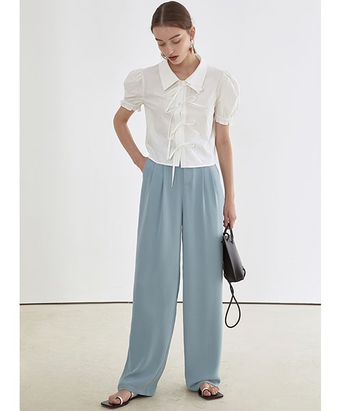 Fano Studios(ファノ ストゥディオズ)の「【Fano Studios】Loose drape straight pants FC21K056(スラックス・レディース・ライトブルー・M/L/S)」の12枚目の写真