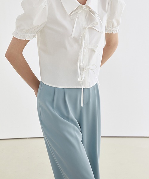 Fano Studios(ファノ ストゥディオズ)の「【Fano Studios】Loose drape straight pants FC21K056(スラックス・レディース・ライトブルー・M/L/S)」の2枚目の写真
