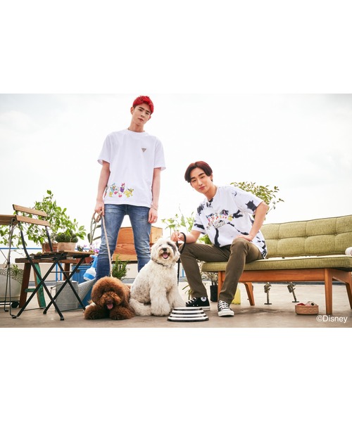 Guess（ゲス）の「GUESS/ゲス Mickey & Friends Collection / Tie-Dye S/S Tee タイダイ柄 コットン Tシャツ/半袖Tシャツ（Tシャツ/カットソー・メンズ・ネイビー/ピンク・XL/M/L）」の7枚目の写真