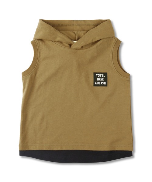 BRANSHES(ブランシェス)の「【UVカット】ボックスロゴタンクトップ(タンクトップ・キッズ・チャコールグレー/キャメル・90cm/110cm/100cm/120cm/130cm/140cm/150cm)」の15枚目の写真