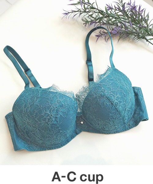 国内発送★VS★可愛い♡ロゴレースプッシュアップブラ Iris&Lilly プッシュアップブラ レース フロントホック 38A