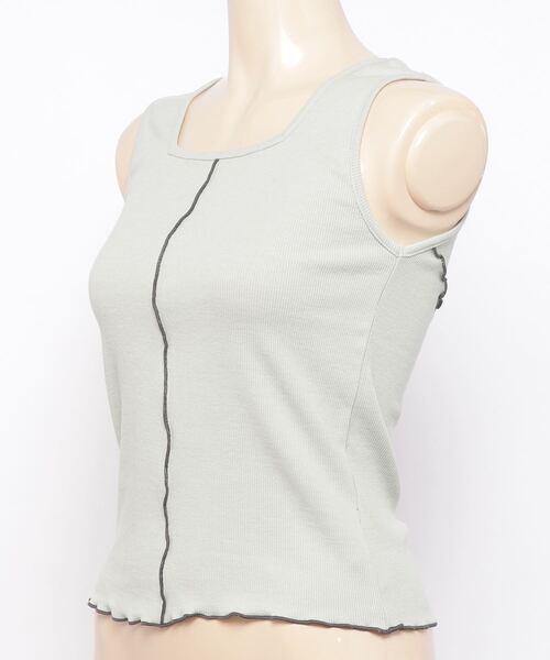 WEGO(ウィゴー)の「WEGO/配色メロウタンクトップ(タンクトップ・レディース・グリーン/アイボリー・FREE)」の22枚目の写真