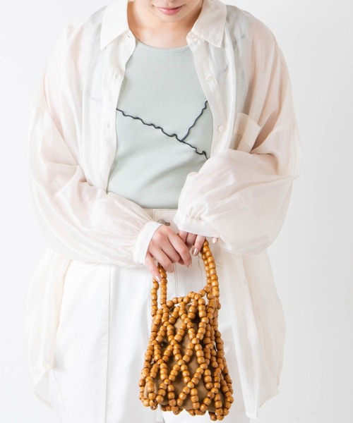 WEGO(ウィゴー)の「WEGO/配色メロウタンクトップ(タンクトップ・レディース・グリーン/アイボリー・FREE)」の2枚目の写真