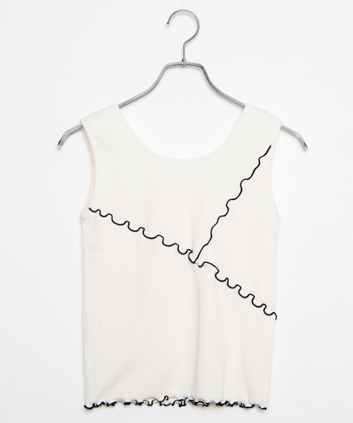 WEGO(ウィゴー)の「WEGO/配色メロウタンクトップ(タンクトップ・レディース・グリーン/アイボリー・FREE)」の13枚目の写真