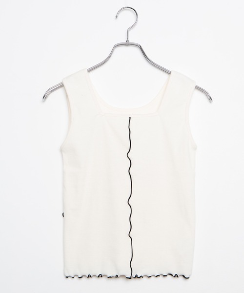 WEGO(ウィゴー)の「WEGO/配色メロウタンクトップ(タンクトップ・レディース・グリーン/アイボリー・FREE)」の14枚目の写真