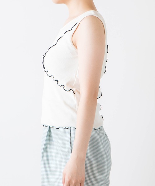 WEGO(ウィゴー)の「WEGO/配色メロウタンクトップ(タンクトップ・レディース・グリーン/アイボリー・FREE)」の11枚目の写真