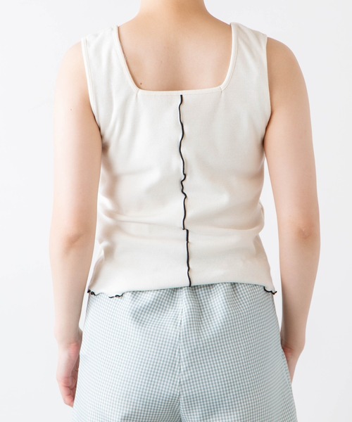 WEGO(ウィゴー)の「WEGO/配色メロウタンクトップ(タンクトップ・レディース・グリーン/アイボリー・FREE)」の12枚目の写真