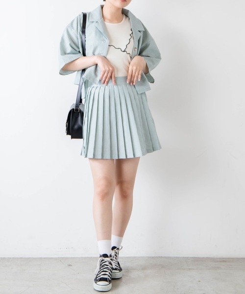 WEGO(ウィゴー)の「WEGO/配色メロウタンクトップ(タンクトップ・レディース・グリーン/アイボリー・FREE)」の5枚目の写真