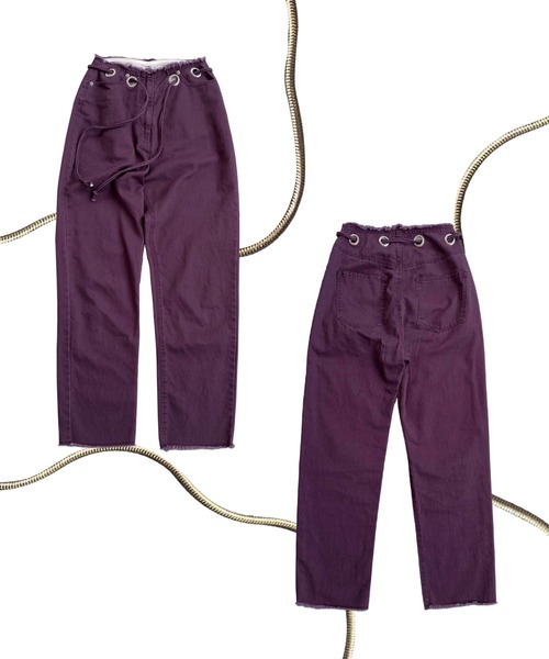 musubore(ムスボレ)の「ハトメデニムパンツ(デニムパンツ・レディース・ブラック/パープル・1/0)」の18枚目の写真