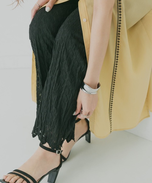 KBF+（ケービーエフプラス）の「KBF+　パターンレースパンツ（その他パンツ・レディース・ブラック/ホワイト系その他/ブルー・ONE）」の3枚目の写真