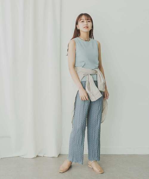 KBF+（ケービーエフプラス）の「KBF+　パターンレースパンツ（その他パンツ・レディース・ブラック/ホワイト系その他/ブルー・ONE）」の4枚目の写真