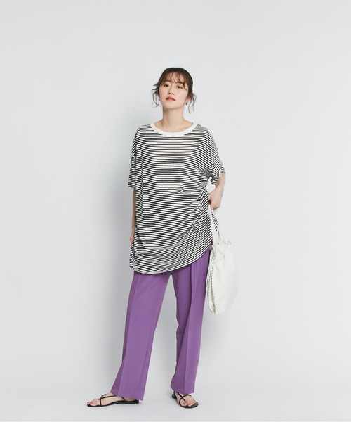 RIVE DROITE（リヴドロワ）の「シアーボーダーTee（Tシャツ/カットソー・レディース・ホワイト/ブラック/カーキ・FREE）」の4枚目の写真