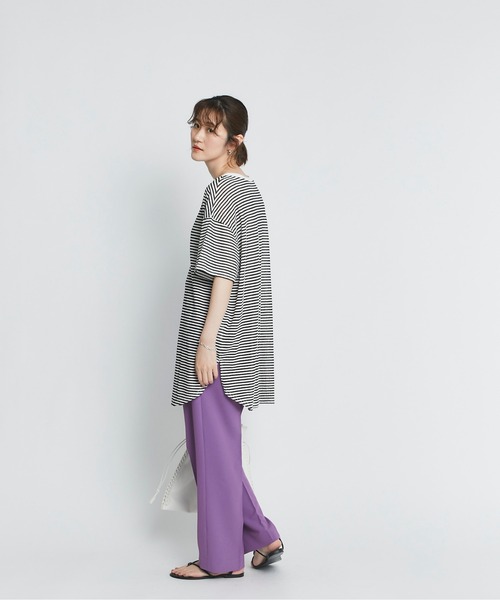 RIVE DROITE（リヴドロワ）の「シアーボーダーTee（Tシャツ/カットソー・レディース・ホワイト/ブラック/カーキ・FREE）」の5枚目の写真