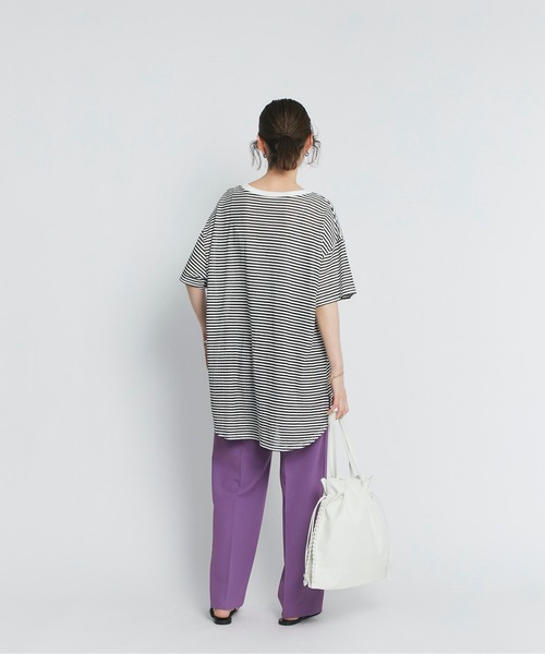 RIVE DROITE（リヴドロワ）の「シアーボーダーTee（Tシャツ/カットソー・レディース・ホワイト/ブラック/カーキ・FREE）」の6枚目の写真