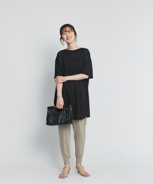 RIVE DROITE（リヴドロワ）の「シアーボーダーTee（Tシャツ/カットソー・レディース・ホワイト/ブラック/カーキ・FREE）」の11枚目の写真