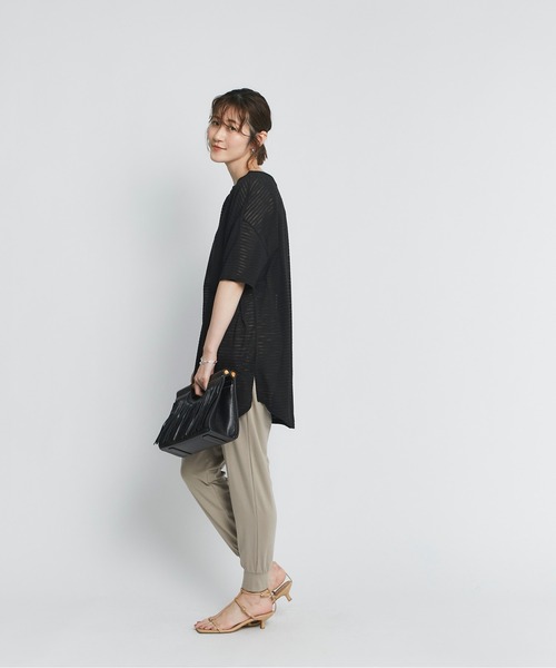 RIVE DROITE（リヴドロワ）の「シアーボーダーTee（Tシャツ/カットソー・レディース・ホワイト/ブラック/カーキ・FREE）」の12枚目の写真