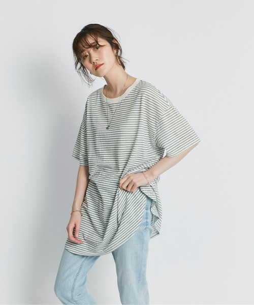 RIVE DROITE（リヴドロワ）の「シアーボーダーTee（Tシャツ/カットソー・レディース・ホワイト/ブラック/カーキ・FREE）」の15枚目の写真