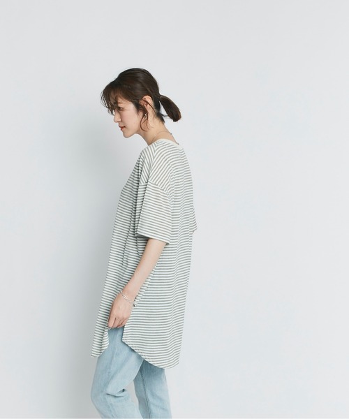 RIVE DROITE（リヴドロワ）の「シアーボーダーTee（Tシャツ/カットソー・レディース・ホワイト/ブラック/カーキ・FREE）」の16枚目の写真