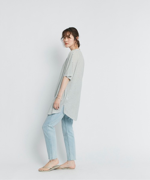 RIVE DROITE（リヴドロワ）の「シアーボーダーTee（Tシャツ/カットソー・レディース・ホワイト/ブラック/カーキ・FREE）」の19枚目の写真