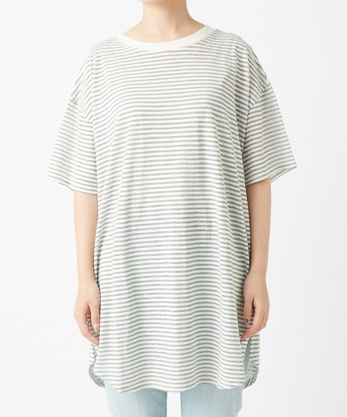 RIVE DROITE（リヴドロワ）の「シアーボーダーTee（Tシャツ/カットソー・レディース・ホワイト/ブラック/カーキ・FREE）」の21枚目の写真