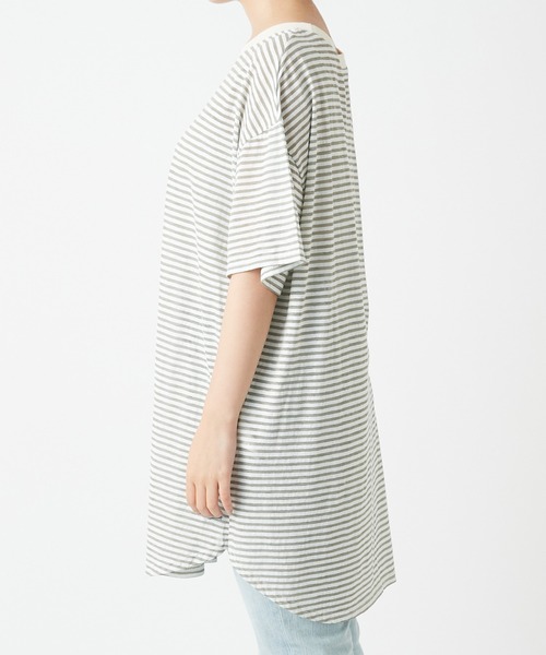 RIVE DROITE（リヴドロワ）の「シアーボーダーTee（Tシャツ/カットソー・レディース・ホワイト/ブラック/カーキ・FREE）」の22枚目の写真