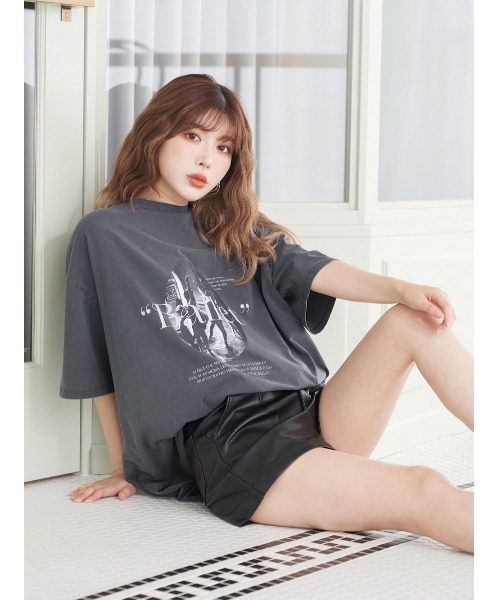 Darich(ダーリッチ)の「ballerinaグラフィックTシャツ(Tシャツ/カットソー・レディース・ホワイト/チャコールグレー/グレー・FREE)」の9枚目の写真