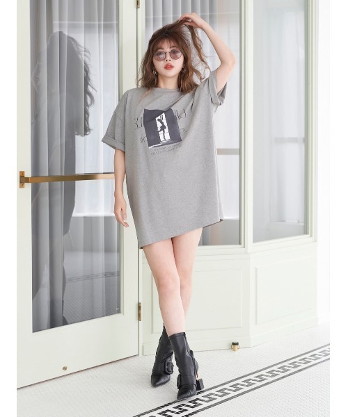 Darich(ダーリッチ)の「ballerinaグラフィックTシャツ(Tシャツ/カットソー・レディース・ホワイト/チャコールグレー/グレー・FREE)」の10枚目の写真