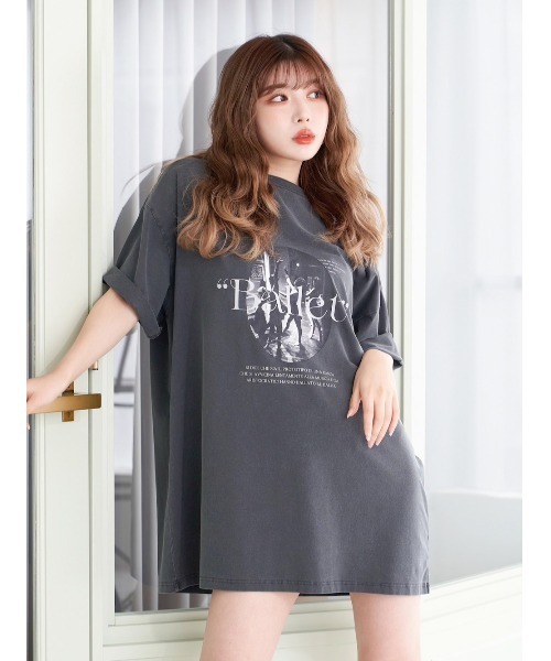 Darich(ダーリッチ)の「ballerinaグラフィックTシャツ(Tシャツ/カットソー・レディース・ホワイト/チャコールグレー/グレー・FREE)」の15枚目の写真