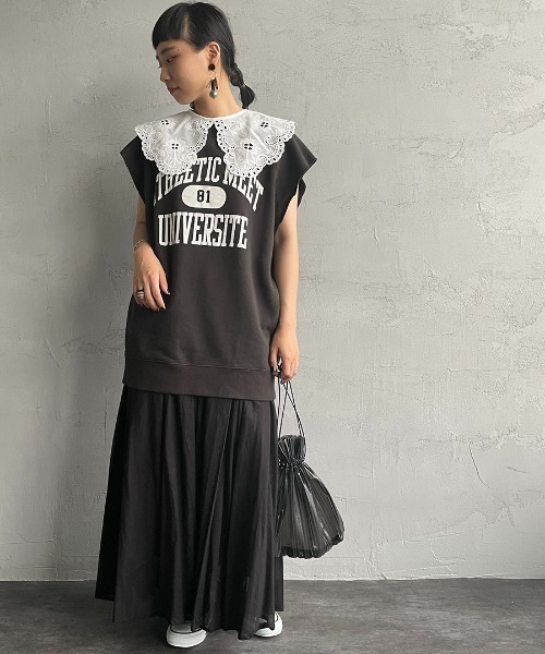 JF Ready Made（ジェイエフレディメイド）の「[Jf Ready Made/ジェイエフレディメイド] コットンレース 2WAY付け襟（付け襟・レディース・ホワイト・ONE SIZE）」の2枚目の写真